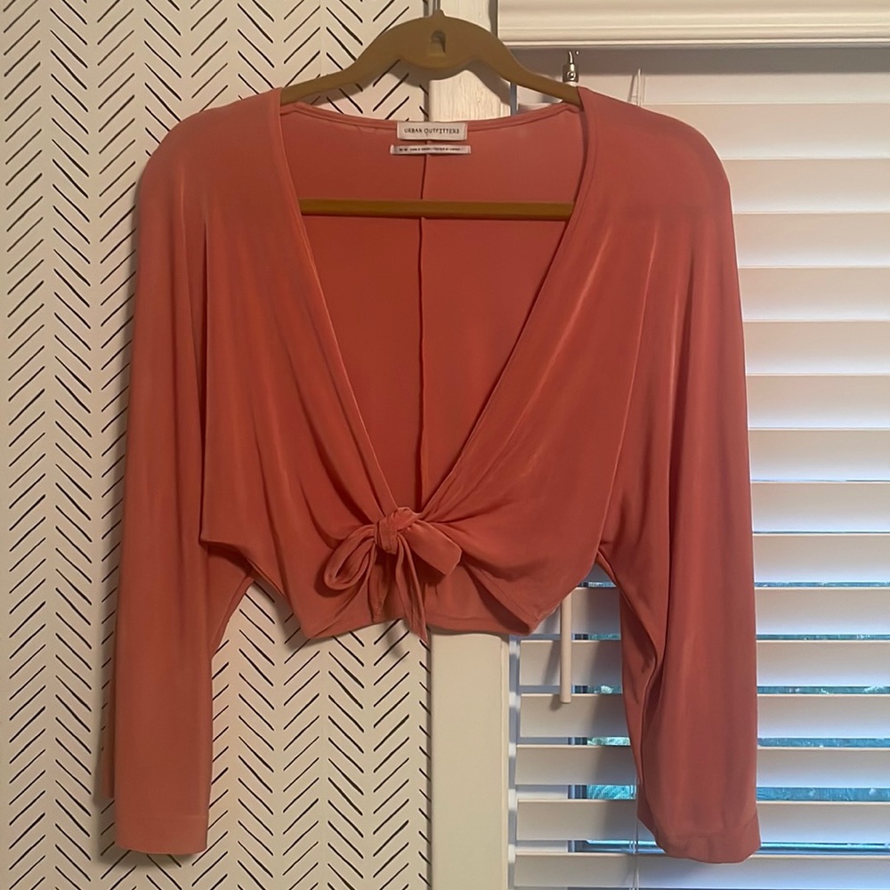 Urban Outfitters Pink Front Tie Top